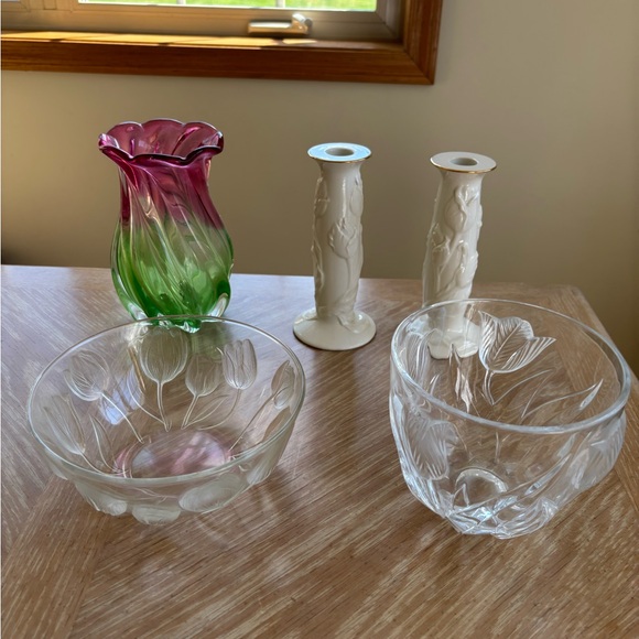 Other - Floral Vases and Candle Sticks